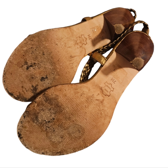 Micheal Kors Gold Heel Sandals Slingback - Picture 4 of 4